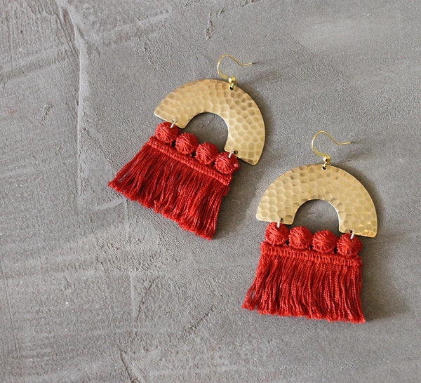 chrysos poppy fringed statement earring